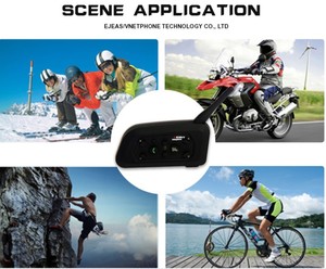 Étanche BT Interphone 1200m Interphone Moto Casque Casque FM Radio V6 - Product Image 5