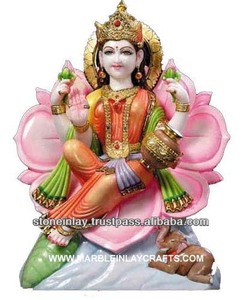 Belle sculpture de la déesse Laxmi en marbre, faite à la main - Product Image 1
