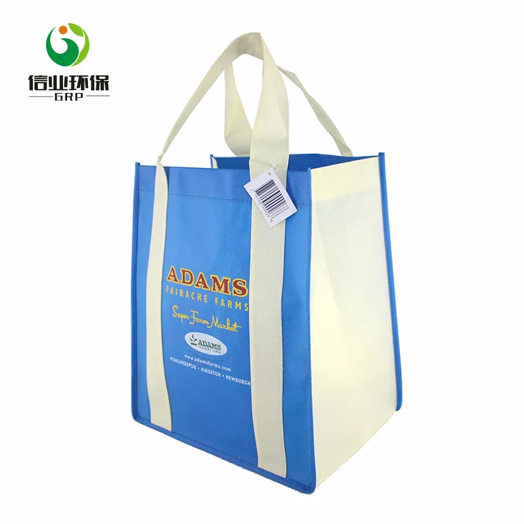 Promoção oem logotipo impresso eco sacola de compras não tecido sacos de tecido de bambu