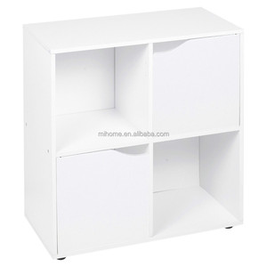 4 <strong>Cube</strong> 2 Door Wooden Bookcase Shelving Display <strong>Shelves</strong> Storage <strong>Unit</strong> Wood <strong>Shelf</strong> Door - Product Image 6