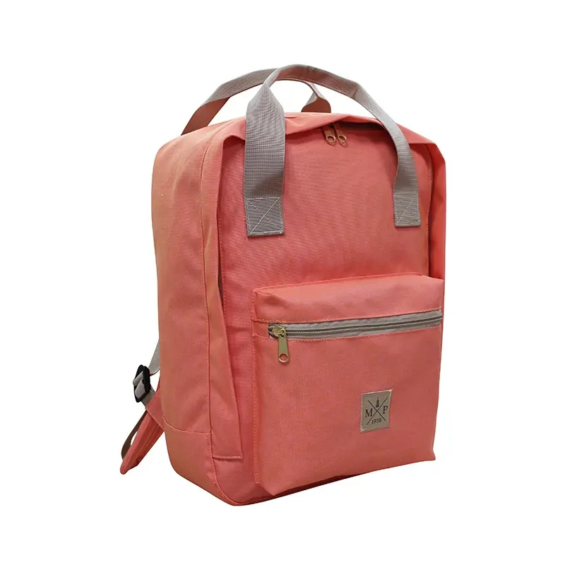 New backpack bag custom light weight two tone polyester school tote backpack bags for girls
