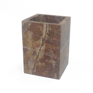 4 pièces de forme carrée en marbre brun moderne et écologique Accessoires de salle de bain - Product Image 2