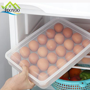 Wholesale Large Rectangle Shaped 24 Egg Tray Storage Box Refrigerator Plastic Egg Container