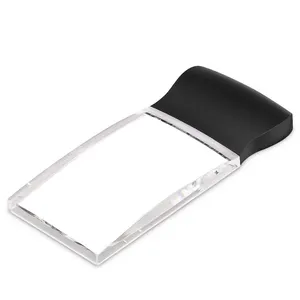 Hot Sell Optical Reading Rimless Magnifier, Rectangular Magnifying Glass with LED Light for Seniors