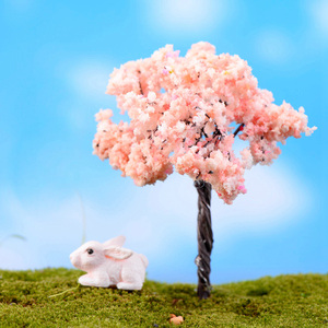 Mini hadas jardín de flores de plástico accesorios de Casa de muñeca Sakura flor decorativa árbol al aire libre terrario jardinería tema - Product Image 2