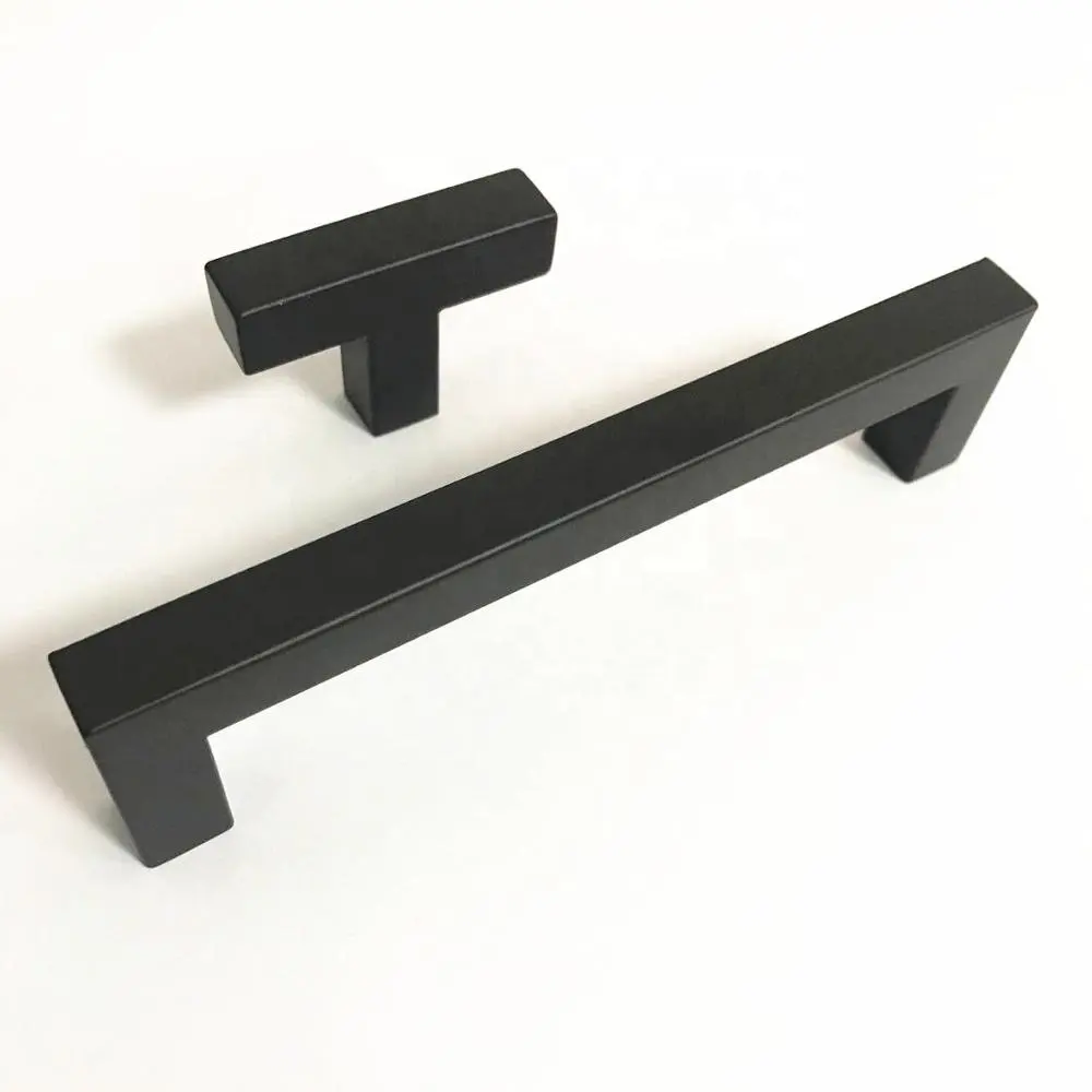 Foshan Meilv matte black square bar kitchen cabinet pull handle and knob