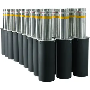 Retractable Stainless Steel Remote Control Parkir Bollard/Hidrolik Otomatis Rising Bollard