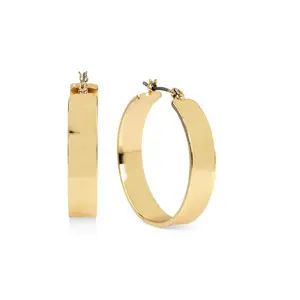 Summer Trend Jewelry Boho 14 18k Yellow Gold IP Plating Stainless Steel Large Wide Hoop Earrings