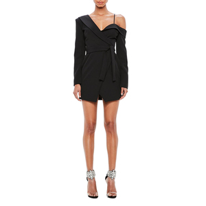 <span class=keywords><strong>De</strong></span> manga larga <span class=keywords><strong>de</strong></span> mujer desnuda Sexy un hombro smoking Mini <span class=keywords><strong>vestido</strong></span> rosa vestidos <span class=keywords><strong>de</strong></span> las mujeres - Product Image 6