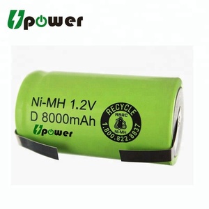 D 1.2 Mah D Cell Nimh แบตเตอรี่ที่มีแท็บบัดกรีชาร์จ Ni-mh Nimh ขนาด D 8000 V