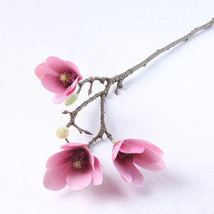 Reale touch magnolia fiore artificiale con gambo corto mini magnolia - Product Image 3