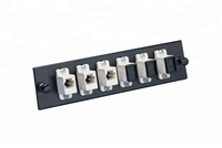 1U 6 Port 12 Port Adaptor Serat Optik Panel Terpasang Konektor Plat Adaptor Rak Panel Patch dengan Adaptor