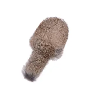 Mainan Mencicit Bulu Kelinci, Mainan Anjing Tikus Datar Bulu Asli