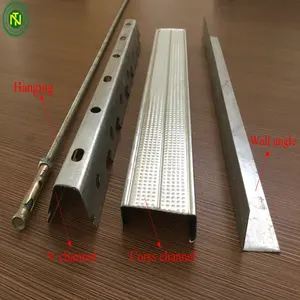 Popular moderna placa de yeso de acero galvanizado quilla Accesorios