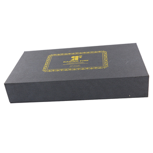 Venta caliente ecológico cuadrado partido 120g negro con textura papel de regalo caja de embalaje - Product Image 1