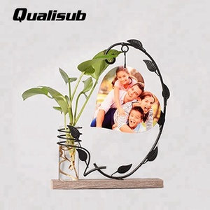 Qualisub-<span class=keywords><strong>marcos</strong></span> de fotos de Metal y madera para sublimación <span class=keywords><strong>con</strong></span> botella de <span class=keywords><strong>flores</strong></span> - Product Image 1