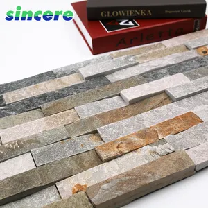 Piedra de pizarra rústica para pared Exterior, precio de fábrica, Foshan