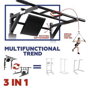 Wellshow Équipement de sport et de fitness 3 en 1 : Barre de traction murale horizontale pliable, stations de <span class=keywords><strong>dips</strong></span> et tour de musculation - Product Image 2