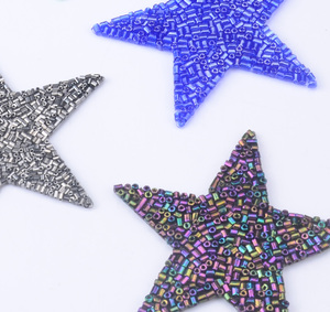 Hotfix Colour Beaded 7cm <strong>Star</strong> <strong>Design</strong> With Crystal Iron on Patches for Clothes Decoration - Product Image 3