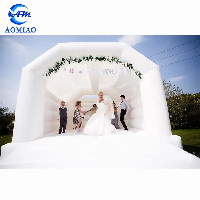 Высококачественный Забавный надувной домик для прыжков белый надувной замок для свадьбы