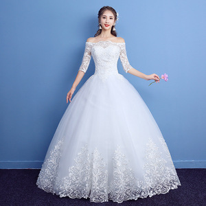 Vestido de Novia de Encaje con Hombros Descubiertos y Media Manga, Novedad de <span class=keywords><strong>2017</strong></span>, Venta al por Mayor y al Detal - Product Image 1