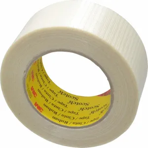 Acrylic & rubber adhesive filament tape without residue when peel off