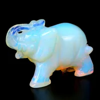 En gros Synthétique Opale Cristal de Quartz Sculpté À La Main Éléphant Pour Cadeaux De Décoration