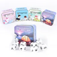 1 pc story dice story dice game look picture telling a story white cubes with box for family fun party board game