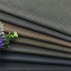 High quality polyester viscose rayon 10%wool blend plain men's suit trouser school uniform textured tweed woven fabric stock lot