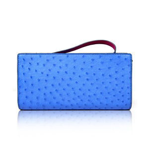 Real Ostrich Leather Wristlet Clutch Crossbody Bag - Product Image 1
