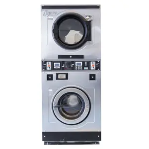 Ticari istiflenebilir 12KG yıkama ve kurutma makinesi sikke çamaşır makinesi fabrika fiyat