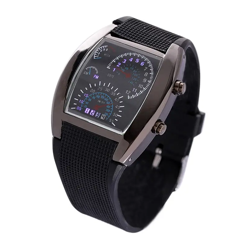 Fashion waterproof thin band LED new metal digital watch sport original watches for men touch screen digital watch