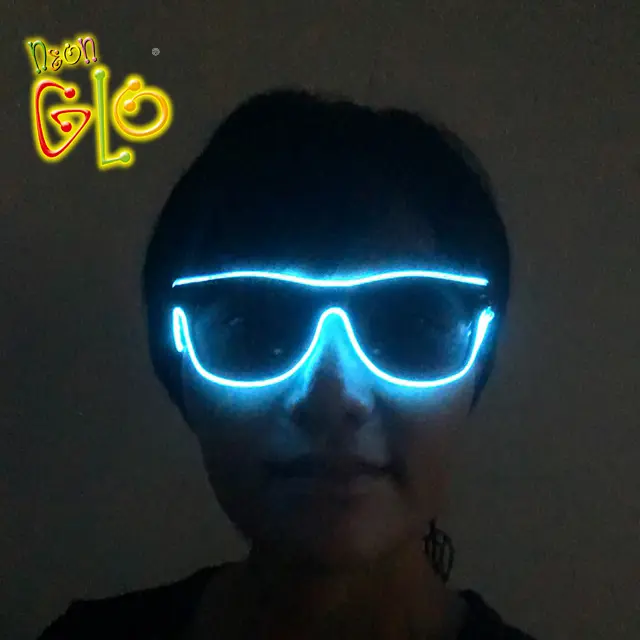 Sound Activated Light Up EL Wire Party Glasses