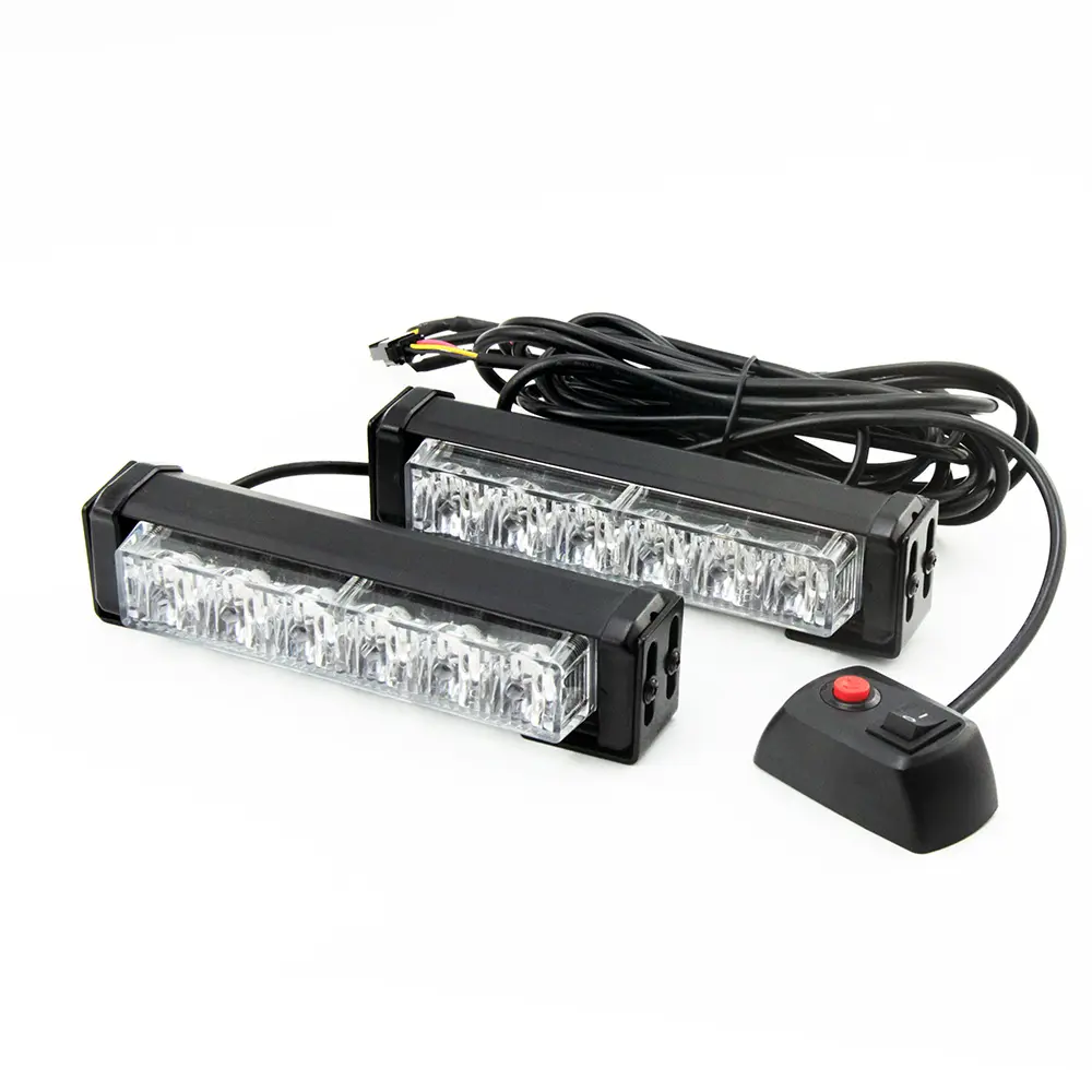 LED-206 12 LED Emergency Vehicle dual color Strobe Lights Car Flash 12V 12W Warning Lights for Front Grille Deck
