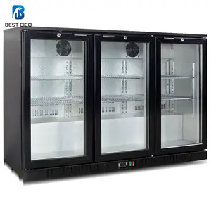 Refrigerador de cerveja com porta deslizante, refrigerador com display para refrigerantes, refrigerador com porta dupla com LED SC-318YF