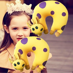 Kids microbeads pink cat U shaped travel Emoji pillow neck support plane/car/home foam pillow - Product Image 4