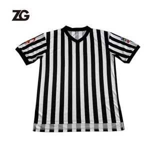 Camiseta de tecido com decote em v, camiseta com gola v listrada com faixa elástica, personalizada, preto e branco