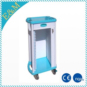ABS plastik medis grafik pemegang dengan kunci terpusat catatan pasien rumah sakit abs troli - Product Image 5