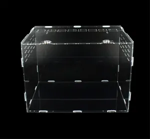 Tùy Chỉnh Rõ Ràng Acrylic Bò Sát Terrarium Cage Nhà Cho Thị Trường