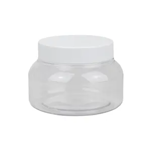 Nieuwste Ontwerp 250Ml 8Oz Slopping Schouder Clear Plastic Pet Pot Met Witte Deksel