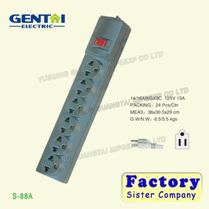 เต้าเสียบปลั๊กไฟ6ช่องป้องกันไฟกระชากเต็ม230โวลต์อเมริกาสหรัฐ - Product Image 3