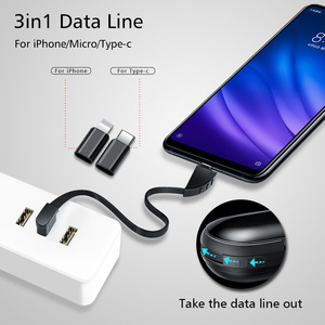 2019 Venta caliente caja de almacenamiento Micro <span class=keywords><strong>USB</strong></span> 3 en 1 <span class=keywords><strong>USB</strong></span> <span class=keywords><strong>Cable</strong></span> de carga para Android de <span class=keywords><strong>Apple</strong></span> <span class=keywords><strong>tipo</strong></span> <span class=keywords><strong>c</strong></span> - Product Image 3