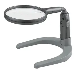 Doppia lente pieghevole supporto da tavolo illuminante lente di ingrandimento a mano libera