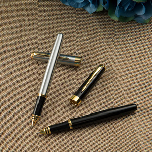 Nuovo cappello superiore di lusso con penna <span class=keywords><strong>Biro</strong></span> a buon mercato logo design Fat Barrel Pen nero - Product Image 2