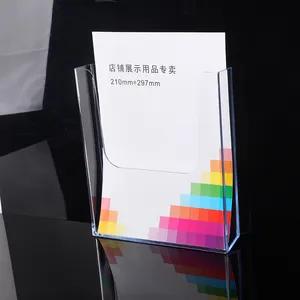 High quality factory price plastic wall mount a4 paper holder acrylic table literature racks