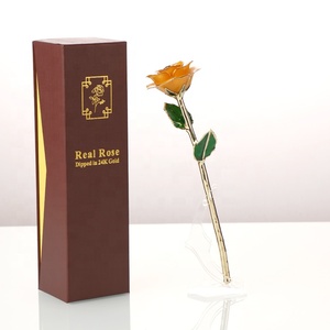 Amour éternel rose plongé dans 24 k or jaune couleur fleur pour la <span class=keywords><strong>fête</strong></span> <span class=keywords><strong>des</strong></span> <span class=keywords><strong>pères</strong></span>, naissances, cadeaux de noël et la décoration intérieure - Product Image 4