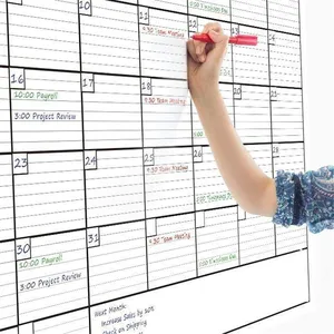 Jumbo Size Dry and Wet Erasable Wall Calander Large Wall Calendar 2020 Dry erase calendar