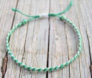 Zooying Jewelry Thin Blue/yellow Waxed <strong>String</strong> Braided Men's Women Friendship Adjustable <strong>Bracelets</strong> - Product Image 2