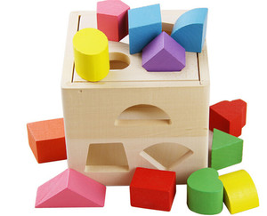 Gioco in Legno con Forme Geometriche Cartoon, Cubi in Legno per Bambini - Product Image 5