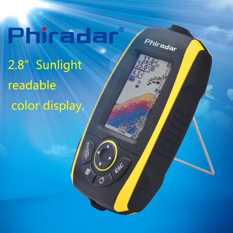 Phiradar 2.4GHZワイヤレスエコーサウンダ色の魚ファインダー魚群探知FF268W